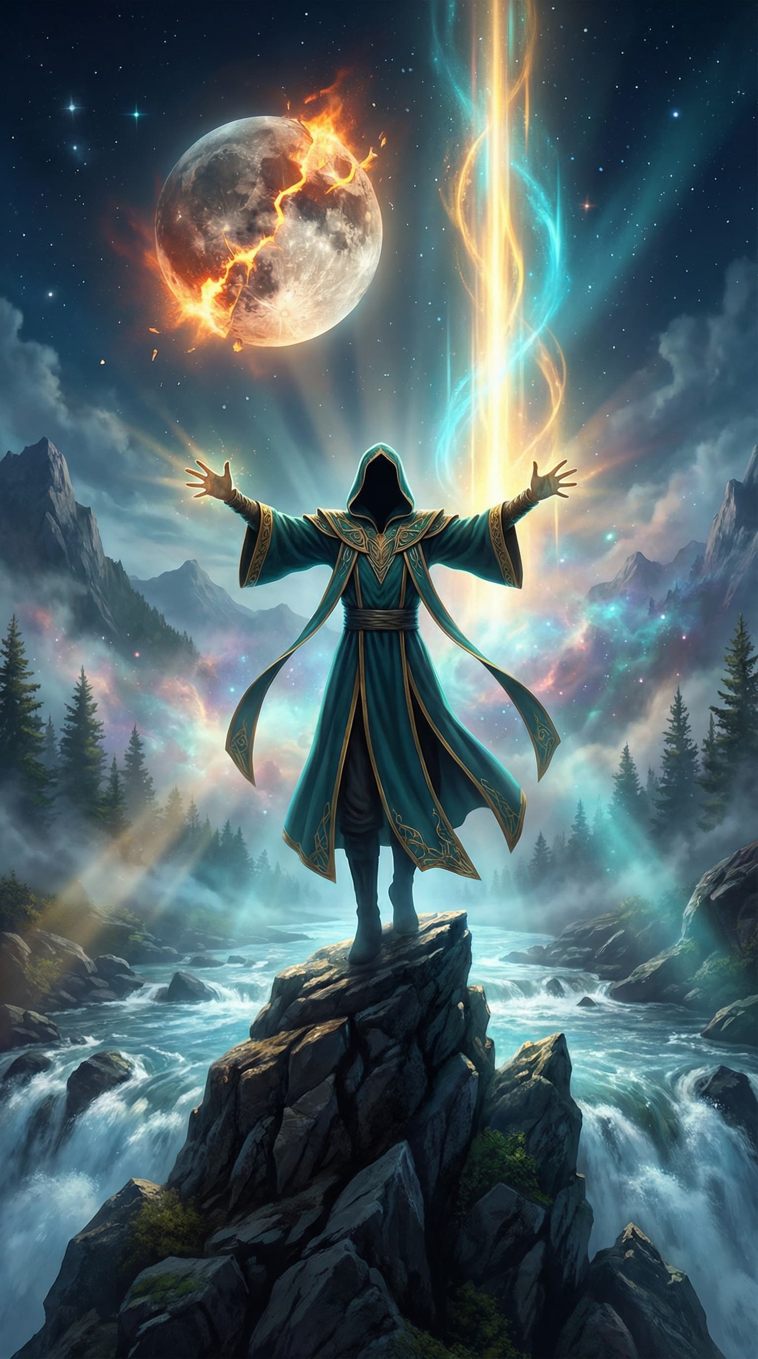 Celestial Ritual Under The Shattered Moon